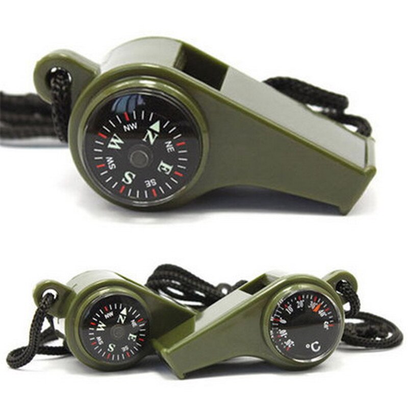 3-in-1 Outdoor Survival Whistle with Compass and Thermometer