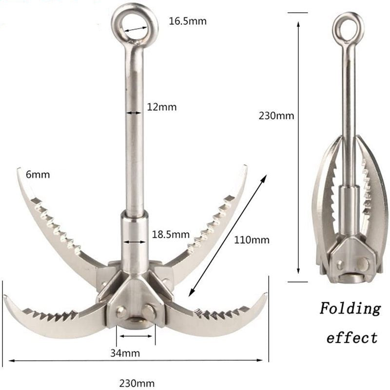 Outdoor Stainless Steel Climbing Grapple Hook – Survival Tiger Claw for Adventure Use