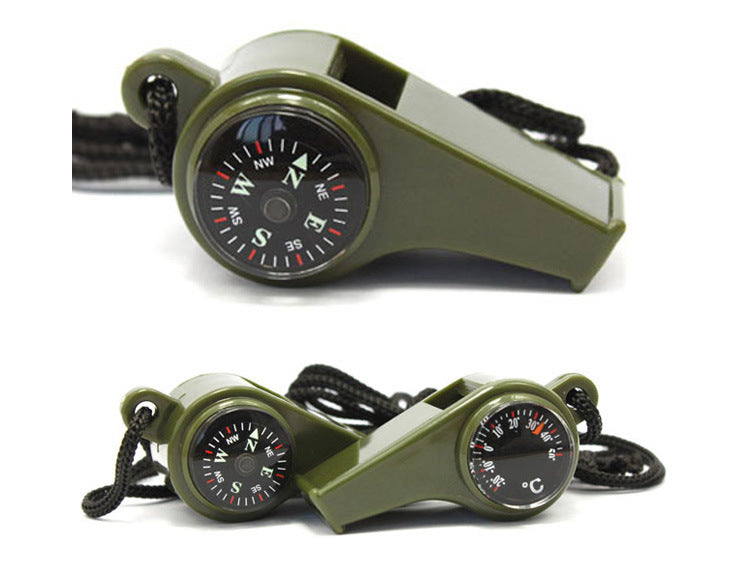 3-in-1 Outdoor Survival Whistle with Compass and Thermometer