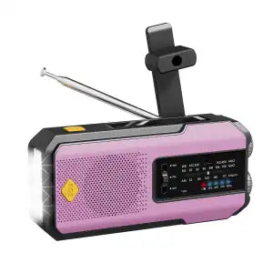 Bärbar handhållen radio med inbyggd högtalare, USB-laddning och typ-C-kabel