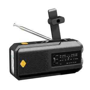 Bärbar handhållen radio med inbyggd högtalare, USB-laddning och typ-C-kabel