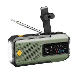 Bärbar handhållen radio med inbyggd högtalare, USB-laddning och typ-C-kabel