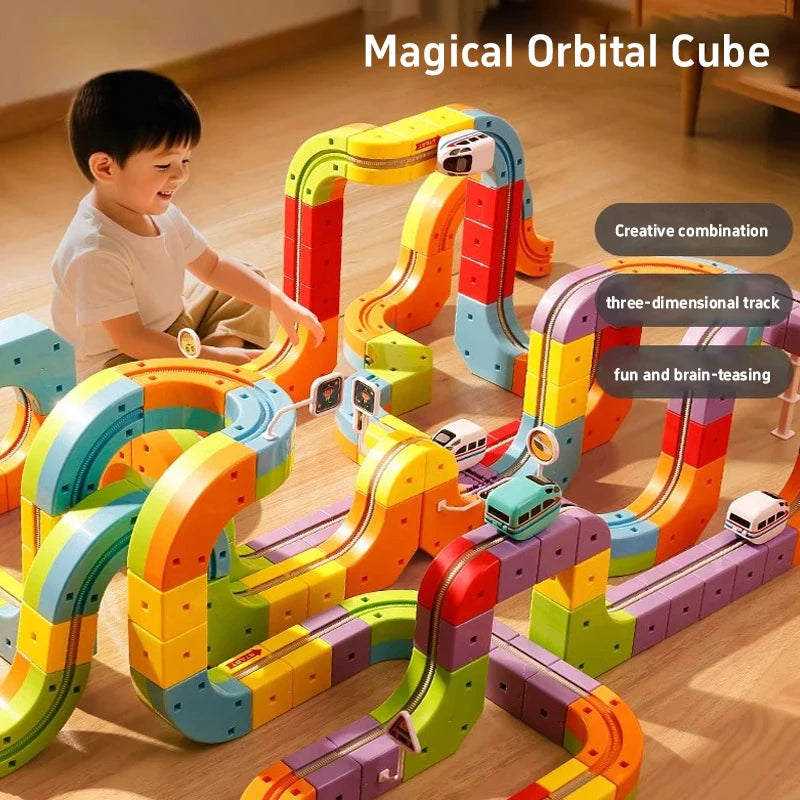 Magnetic Train Track Set for Kids – DIY 3D Educational Rail Toy