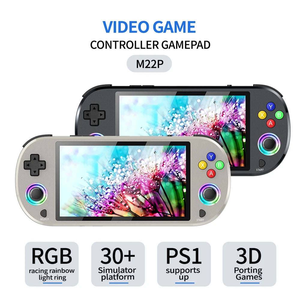 M22 Pro Handheld Retro Game Console – 128GB | 5" IPS Display | Linux EmuELEC
