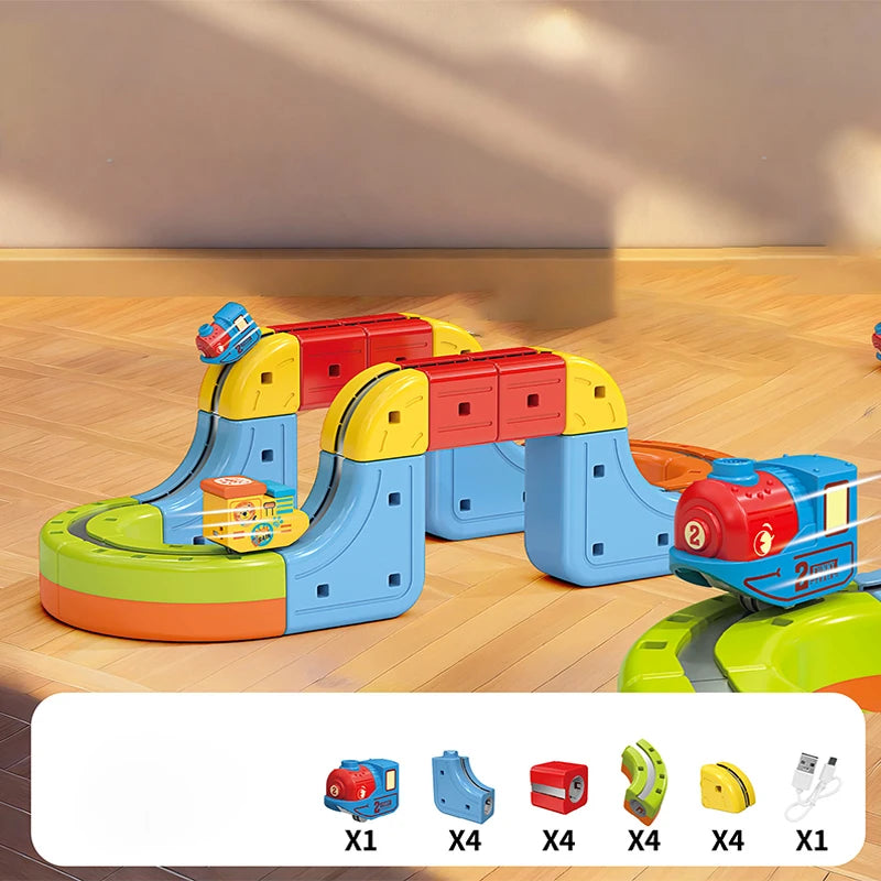Magnetic Train Track Set for Kids – DIY 3D Educational Rail Toy