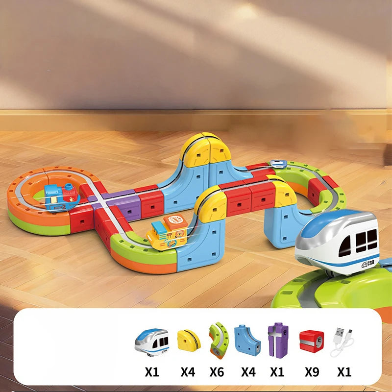 Magnetic Train Track Set for Kids – DIY 3D Educational Rail Toy