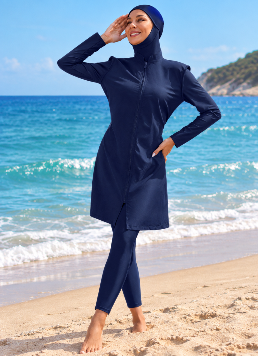Women’s Modest Full-Coverage Burkini Swimsuit with Hijab & Leggings